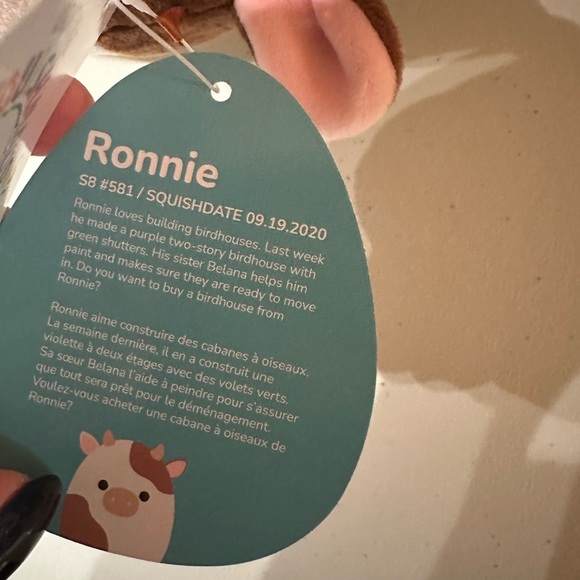 Nwt 8" Ronnie Cow Squishmallow 🐮 - Picture 4 of 4